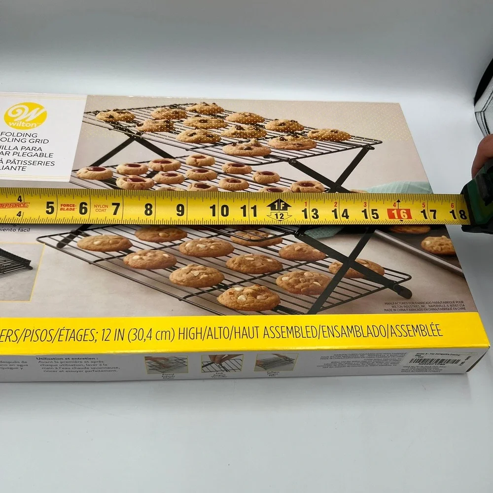 Wilton 3-Tier Folding Cooling Grid Kitchen OS Black Brand New 2105-8402